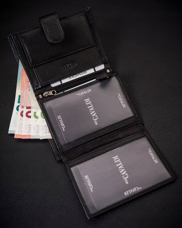 Große Herren Geldbörse aus Leder mit Druckknopf – 4U Cavaldi