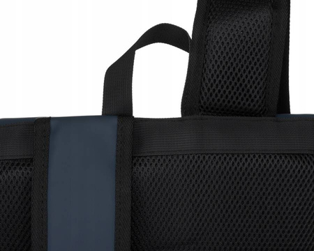 Geräumiger City-Rolltop-Rucksack in Dunkelblau mit Außentasche – Peterson