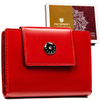 Damen-Geldbörse aus echtem Leder in Rot mit Druckknopfverschluss - Peterson