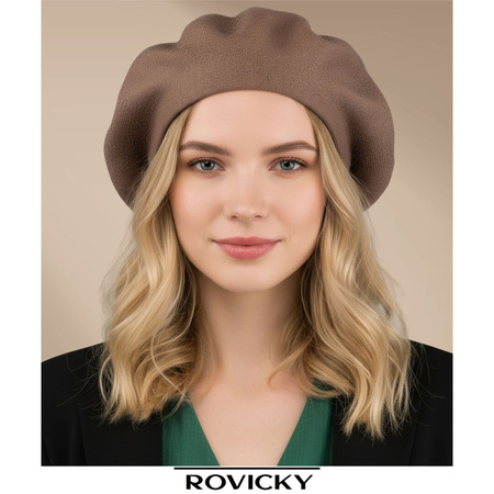 Universeller Damen-Beret aus Acryl in Khaki - Rovicky