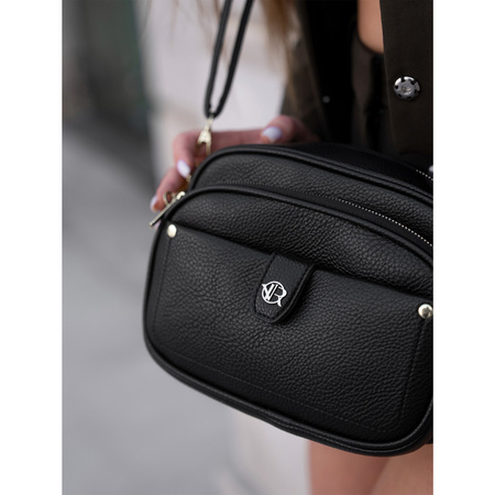 Schwarze Damen Tasche und Bauchtasche mit Gurt – Rovicky