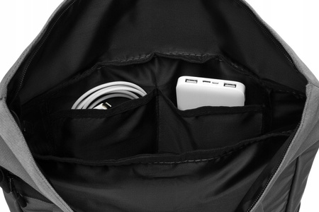 Grauer Sport-Rucksack mit Außentasche – Peterson