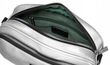 Damen-Umhängetasche aus Öko-Leder an einem breiten Gürtel – David Jones