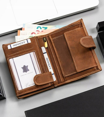 Große Herren Geldbörse aus Echtleder in Hochformat – Always Wild