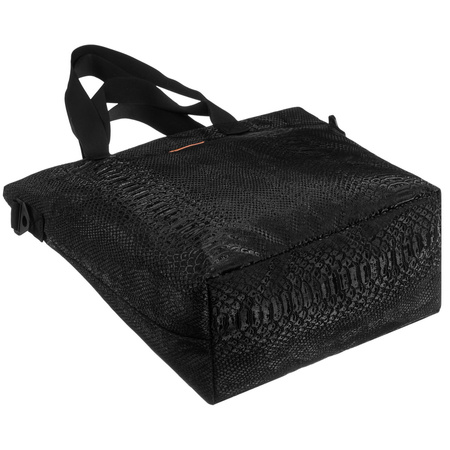 Großer Damen-Shopper aus Polyester in Schwarz mit Tiermuster – Rovicky