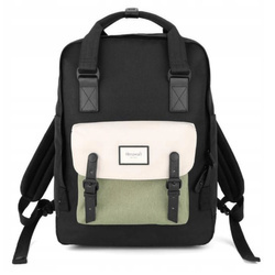 Laptop Rucksack Schwarz mit grüner Vordertasche – Himawari