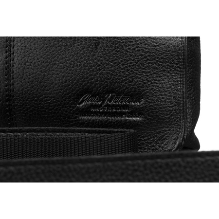 Klassische, schwarze Herren Umhängetasche aus Leder mit verstellbarem Riemen – Peterson