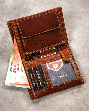 Große Herren Geldbörse aus Leder mit geprägtem Sternzeichen – Peterson