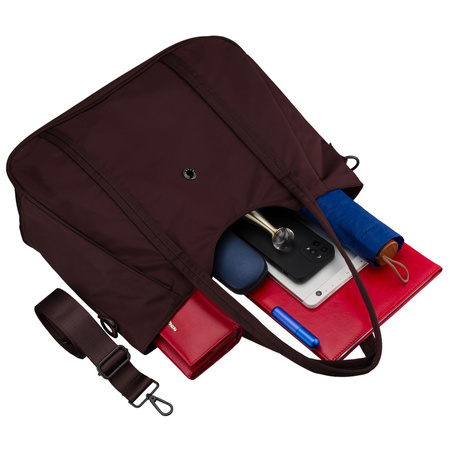 Bordeauxfarbener Damen-Shopper aus Polyester, einteilig und mit Reißverschluss – Peterson