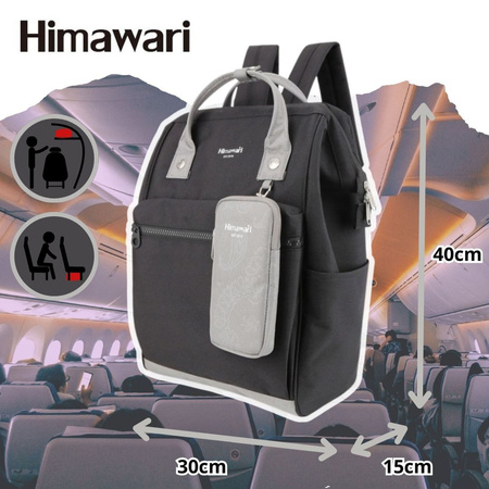 Schwarz-grauer Reiserucksack mit sicherem Reißverschluss – Himawari