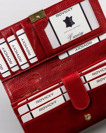 Eleganter, großer Damen-Geldbörse aus Leder – Rovicky