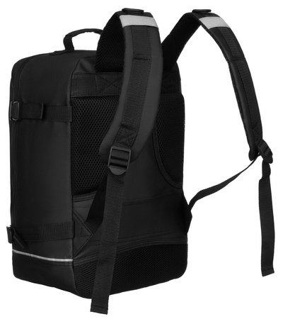 Reiserucksack in Schwarz mit praktischem Trolleygurt – Peterson