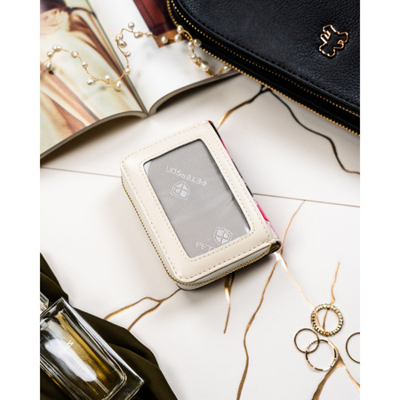 Damen-Geldbörse mit Blumenmuster aus Natur- und Öko-Leder – Peterson