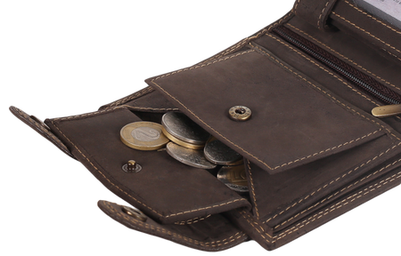 Attraktive Herren Geldbörse aus Leder mit Messingkette – Always Wild