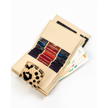 Kleine Damen-Geldbörse aus Öko-Leder und Naturleder in Gold – Peterson