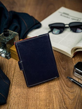 Herren Geldbörse quer, zweifarbig aus hochwertigem Leder – Rovicky