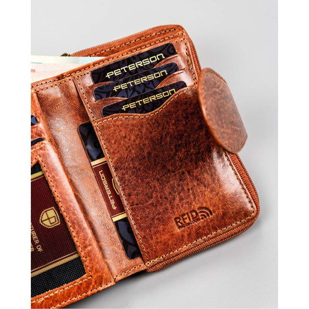 Rustikale Leder Geldbörse mit RFID-Schutz – Peterson