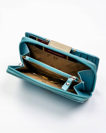 Damen Geldbörse aus Leder mit Druckknopf und Reißverschluss – Peterson