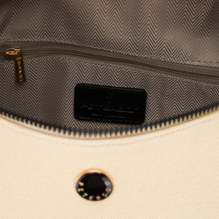 Damen-Gürteltasche in Ecru mit schwarzen Elementen, gefertigt aus synthetischem Material – Peterson