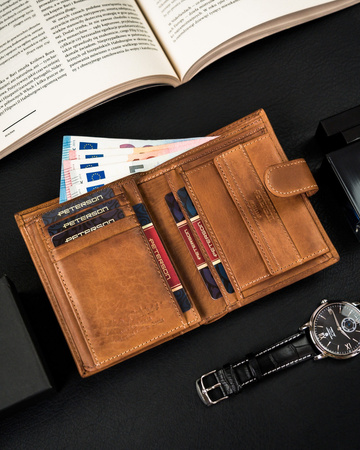 Zippbare Herren Geldbörse aus Leder für Karten – Peterson