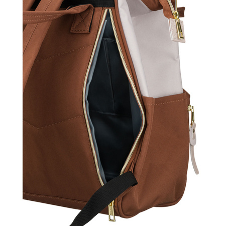 Beige-brauner Damen-Rucksack aus Polyester mit Laptopfach - Peterson