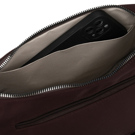 Damen-Umhängetasche aus Polyester in Bordeaux, ein Hauptfach mit Außenfach – Peterson