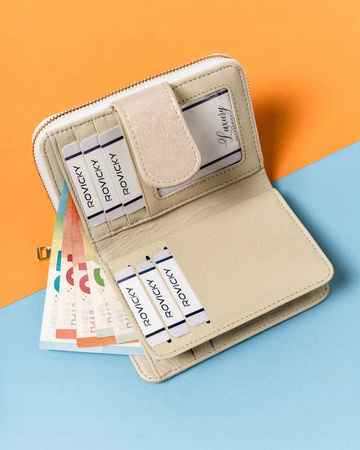 Elegante Damen Geldbörse aus Leder mit Druckknopf und Reißverschluss – Lorenti