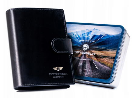 Elegante, große Herren Geldbörse aus echtem Leder – Peterson