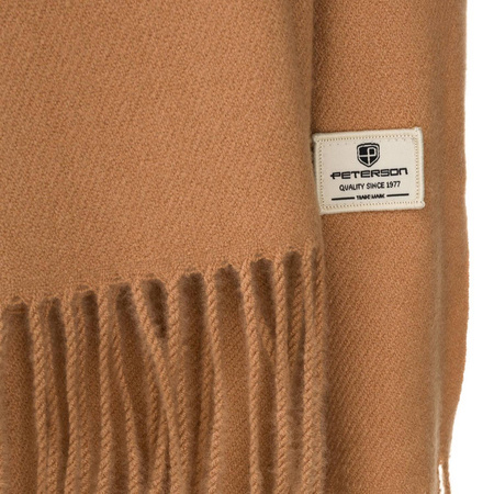 Einfarbiger Damen Schal in Kamel mit Fransen – Peterson