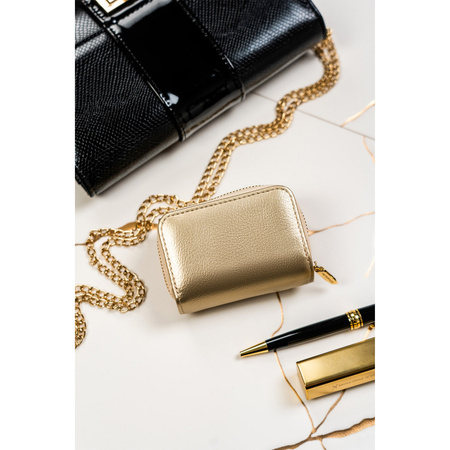 Goldene Damen Geldbörse mit RFID und Druckknopf – Peterson