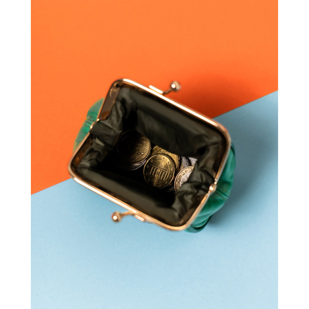 Bunte Damen Münzbörse mit Ziernähten