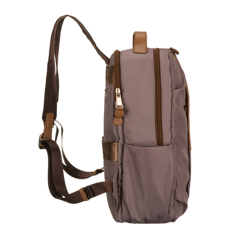 Damen-Rucksack aus Nylon in Beige mit verstellbaren Schultergurten – Peterson