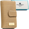 Beige Herren-Geldbörse im Hochformat aus Natur- und Öko-Leder mit Flechtmuster – Peterson