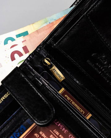 Herren Geldbörse aus Leder mit Druckknopf – Peterson