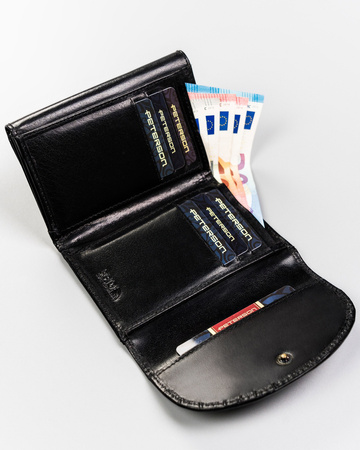 Klassische Damen Geldbörse aus Leder mit Druckknopf – Peterson