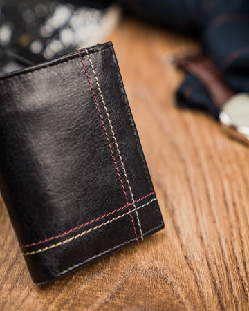 Klassische, vertikale Herren Geldbörse aus echtem Leder – Always Wild®