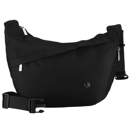 Schwarze Damen-Handtasche aus Polyester mit Reißverschluss, ein Fach - Peterson