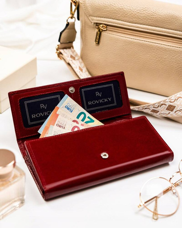 Große Damen Geldbörse aus Leder mit RFID-Schutz – Rovicky