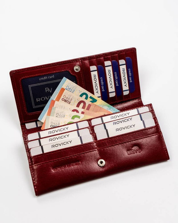 Große Damen Geldbörse aus Leder mit RFID-Schutz – Rovicky