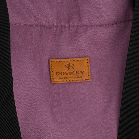 Damen-Shopper in violetter Farbe, einteilig und mit Reißverschluss geschlossen mit Außentasche - Rovicky