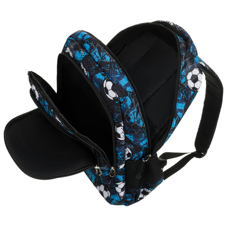 Peterson Schulranzen aus Polyester mit Fußballmuster