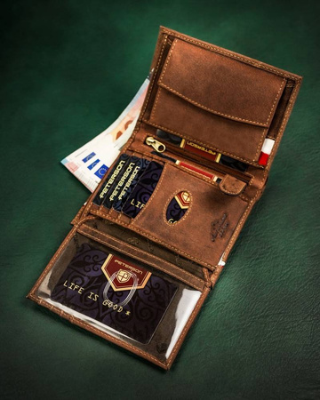 Herren Geldbörse aus Leder mit patriotischem Motiv – Peterson