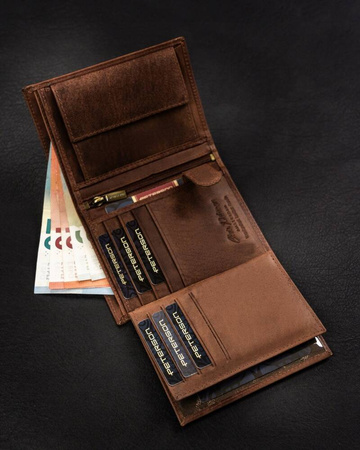 Große vertikale Herren Geldbörse aus echtem Leder – Peterson