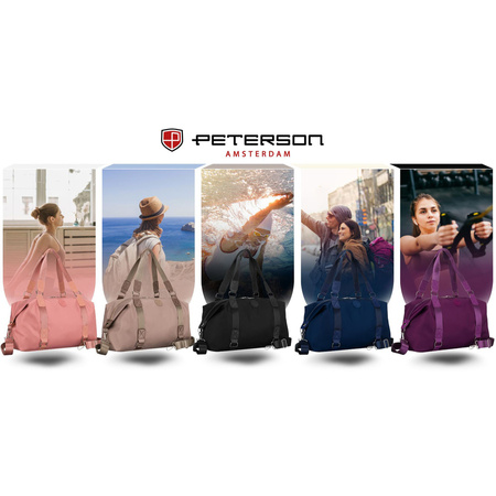 Rosa Trainings-Tasche aus Polyester, ein Kammer und mit Reißverschluss - Peterson