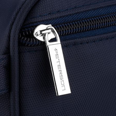 Peterson Dunkelblaue Kosmetiktasche aus Synthetikgewebe, ein Fach und mit Reißverschluss verschließbar