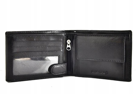 Schwarze Herren Geldbörse aus Echtleder mit Kette – Peterson