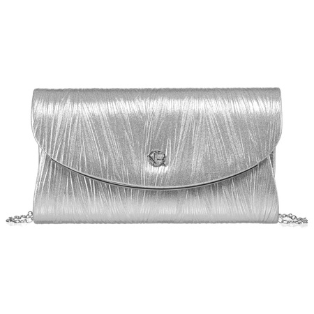 Silberne Damen Clutch aus Öko-Leder mit Magnetverschluss – Rovicky