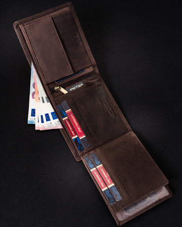 Herren Geldbörse aus Leder mit Fach für Fahrzeugschein – Peterson