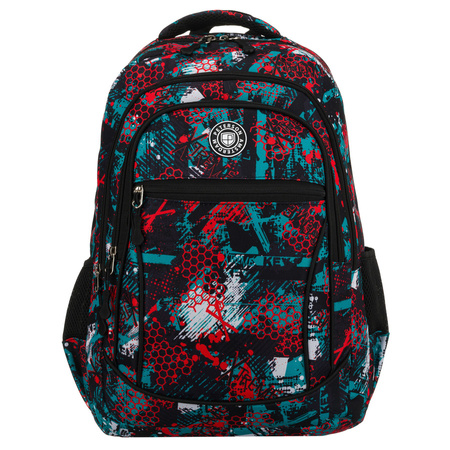 Zweifach unterteiltes Schulrucksack aus Polyester in einem originellen Muster - Peterson