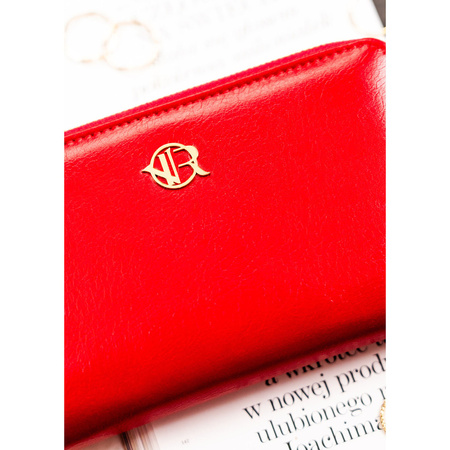 Roter Damen-Geldbörse mit Reißverschluss aus Öko-Leder – Rovicky